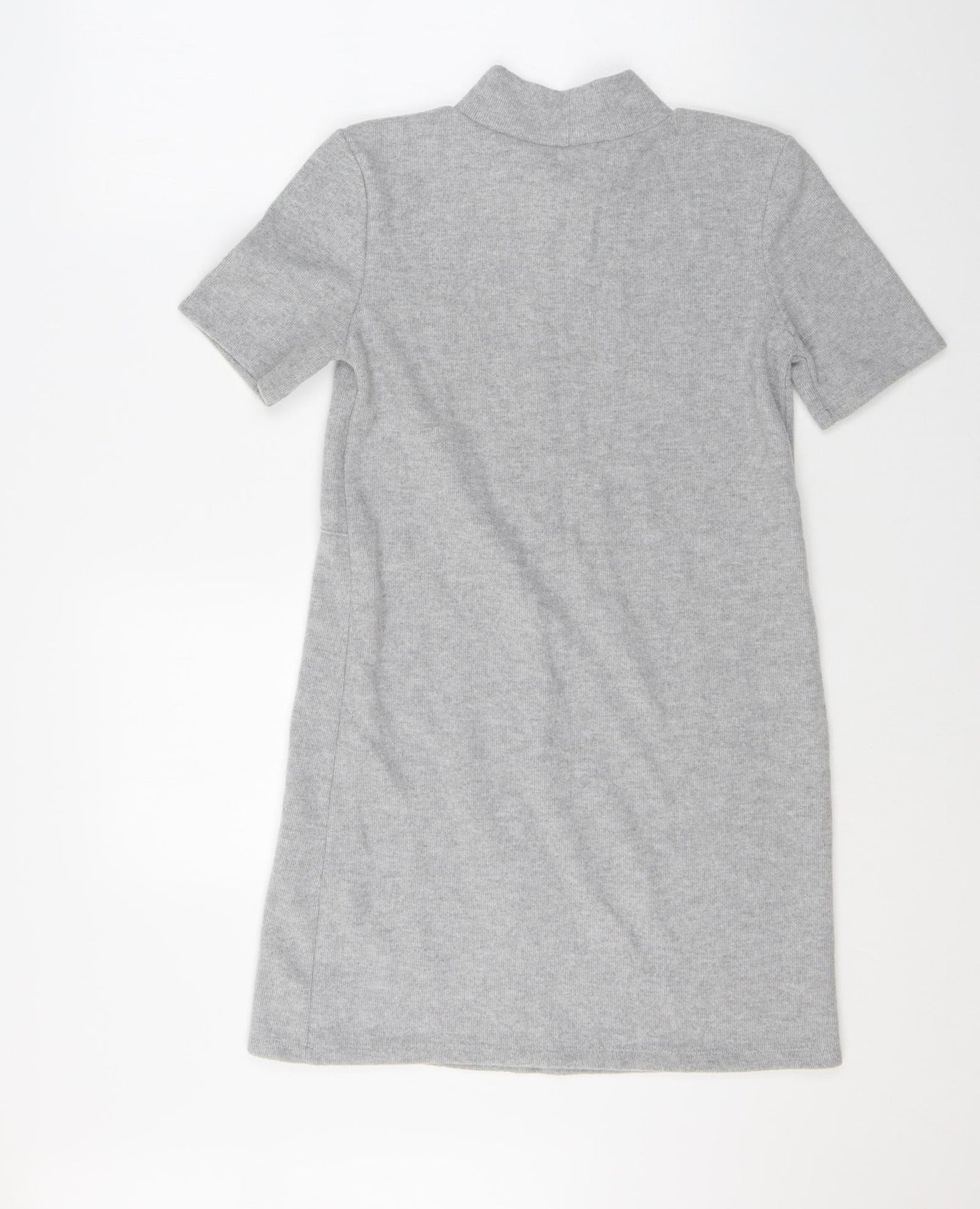 Zara Womens Grey Polyester A-Line Size S Mock Neck Pullover