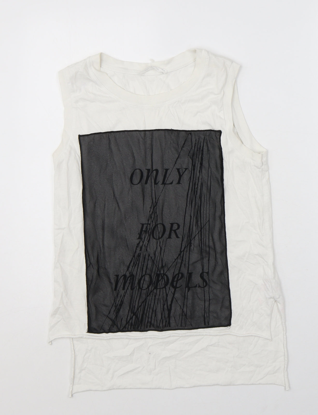 Womens UK Size S Zara White Basic Tank