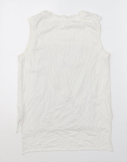 Womens UK Size S Zara White Basic Tank