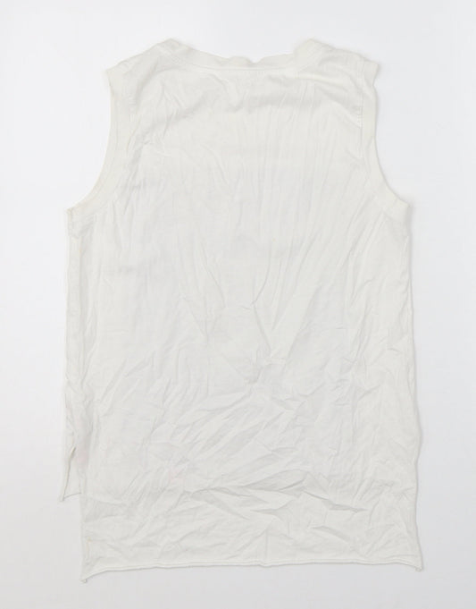 Womens UK Size S Zara White Basic Tank