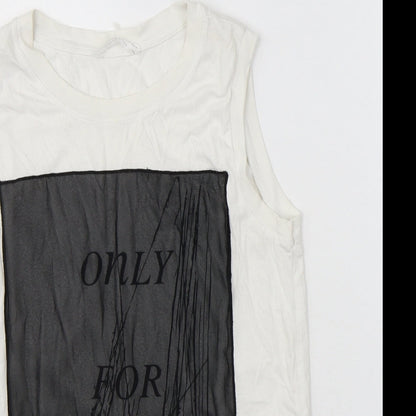 Womens UK Size S Zara White Basic Tank