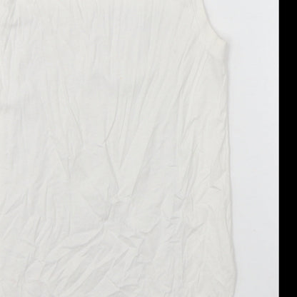 Womens UK Size S Zara White Basic Tank