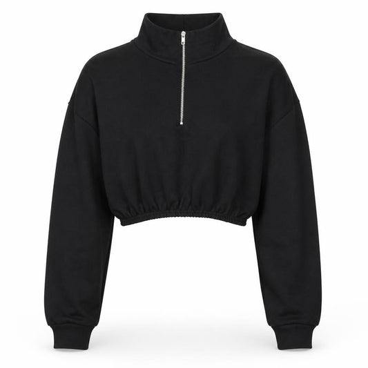 PRETTYLITTLETHING Womens Black Polyester Pullover Sweatshirt Size 10 Zip