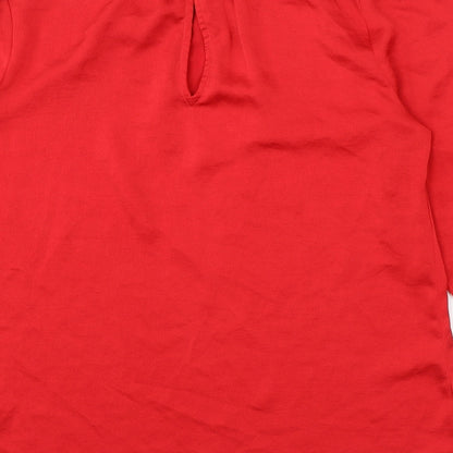 Womens UK Size 10 Per Una Red Basic Blouse