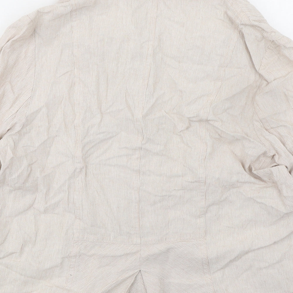 TIGI Womens Beige Jacket Size 14 Button - Size 14-16