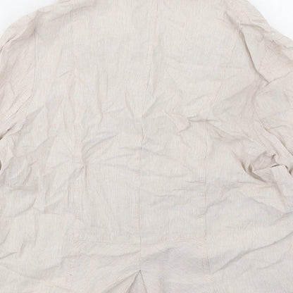 TIGI Womens Beige Jacket Size 14 Button - Size 14-16