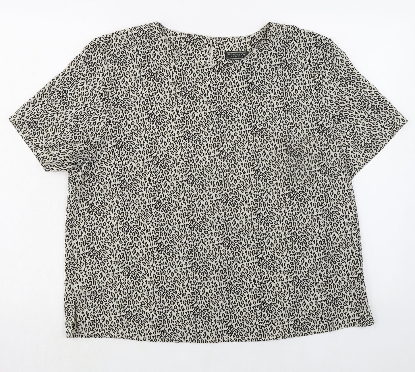 Womens UK Size 16 Debenhams Beige Basic T-Shirt