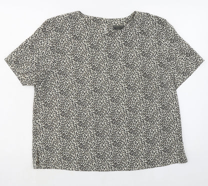 Womens UK Size 16 Debenhams Beige Basic T-Shirt