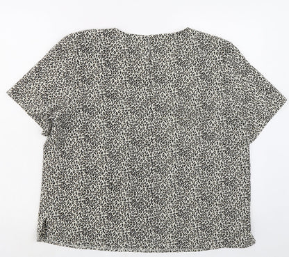 Womens UK Size 16 Debenhams Beige Basic T-Shirt