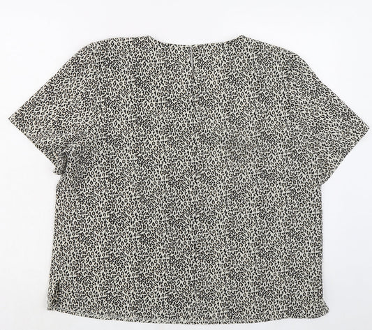 Womens UK Size 16 Debenhams Beige Basic T-Shirt