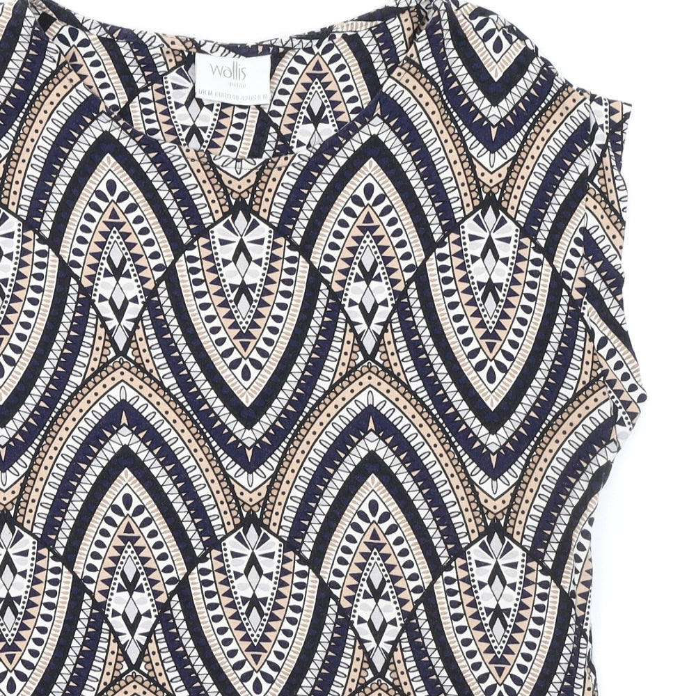 Womens UK Size M Wallis Multicoloured Basic Blouse