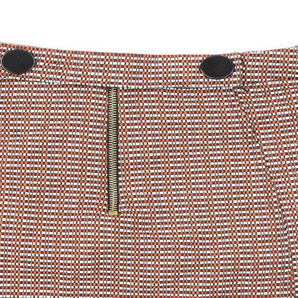 Topshop Womens Ivory Geometric Polyester A-Line Skirt Size 6 Zip