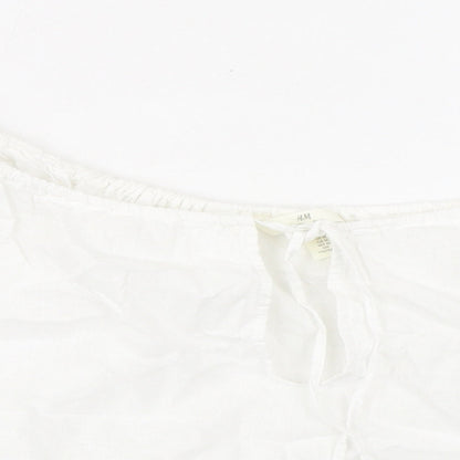 Womens UK Size M H&M White Cropped Blouse