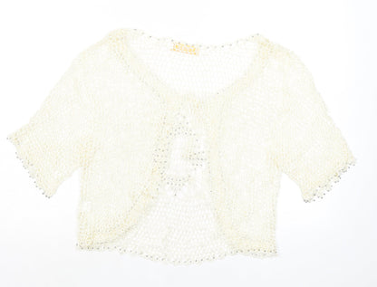 Shannon Womens Ivory Viscose Basic Blouse Size XL Round Neck - Size XL-2XL