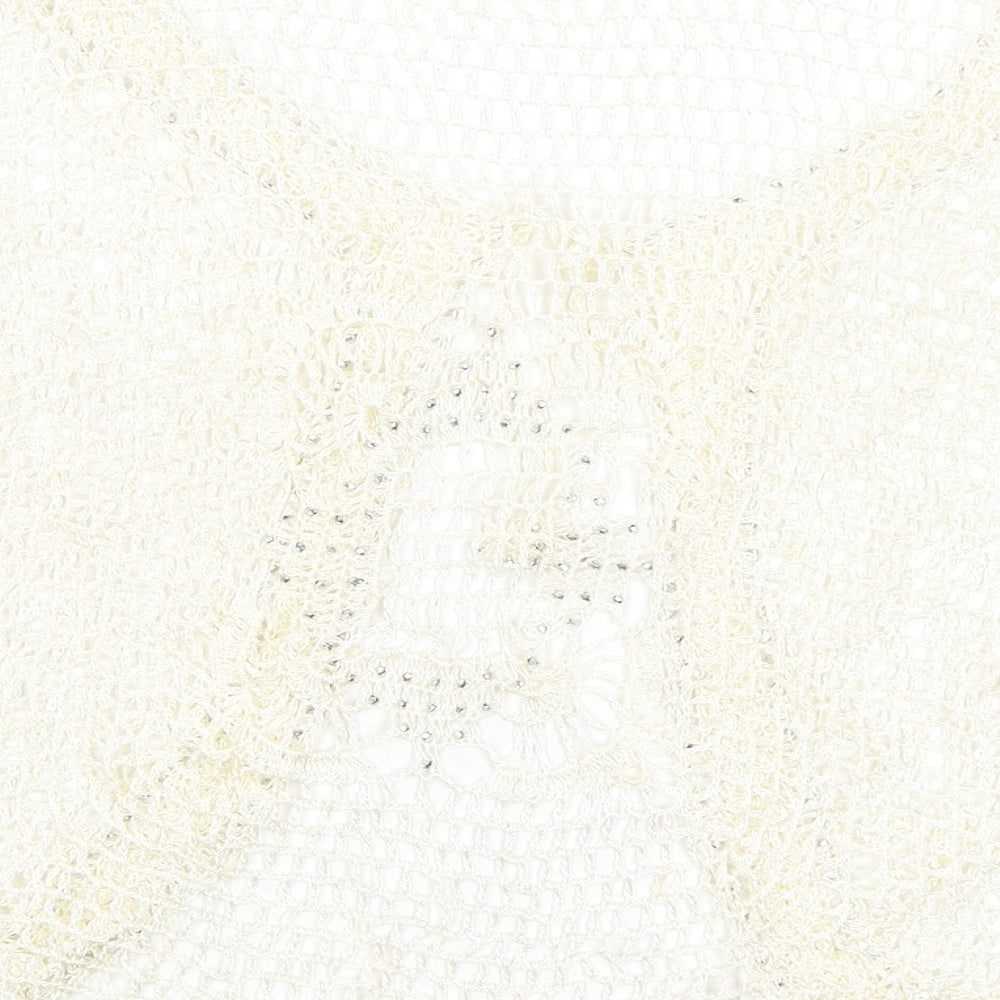 Shannon Womens Ivory Viscose Basic Blouse Size XL Round Neck - Size XL-2XL