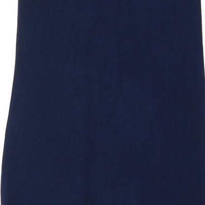 Boohoo Womens Blue Viscose Maxi Size 6 Round Neck Pullover