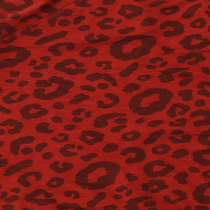 Brakeburn Womens Orange Animal Print 100% Cotton Pullover Sweatshirt Size 8 Pullover - Leopard pattern