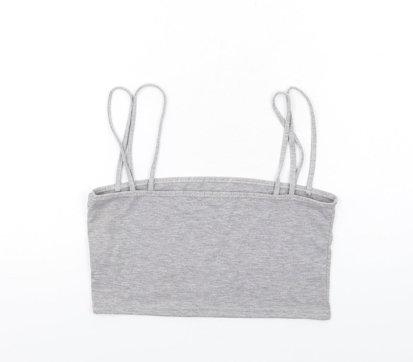 Womens UK Size 12 PRETTYLITTLETHING Grey Cropped Tank