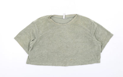 Womens UK Size S H&M Green Cropped T-Shirt