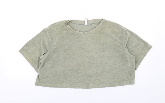 Womens UK Size S H&M Green Cropped T-Shirt
