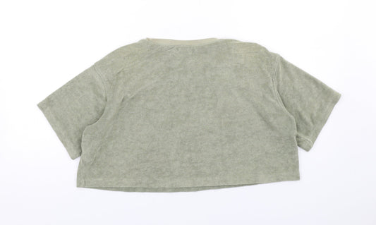 Womens UK Size S H&M Green Cropped T-Shirt