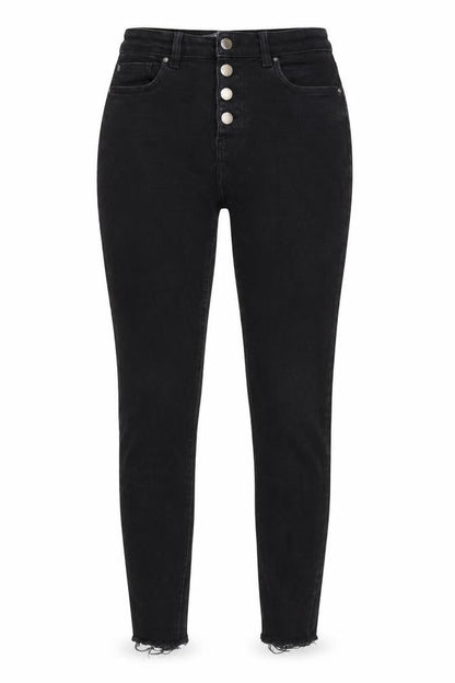 Denim & Co. Womens Black Cotton Skinny Jeans Size 10 L28 in Regular Button