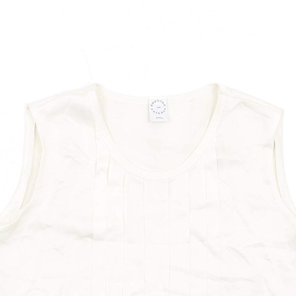 Womens UK Size S Country Casuals Ivory Basic Blouse