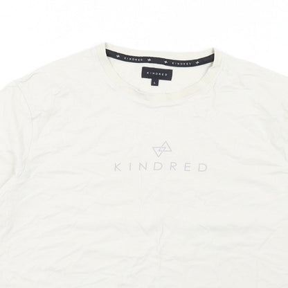 Kindred Womens Ivory Cotton Basic T-Shirt Size L Crew Neck