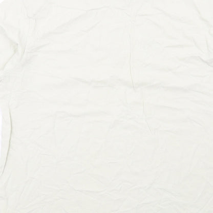 Kindred Womens Ivory Cotton Basic T-Shirt Size L Crew Neck