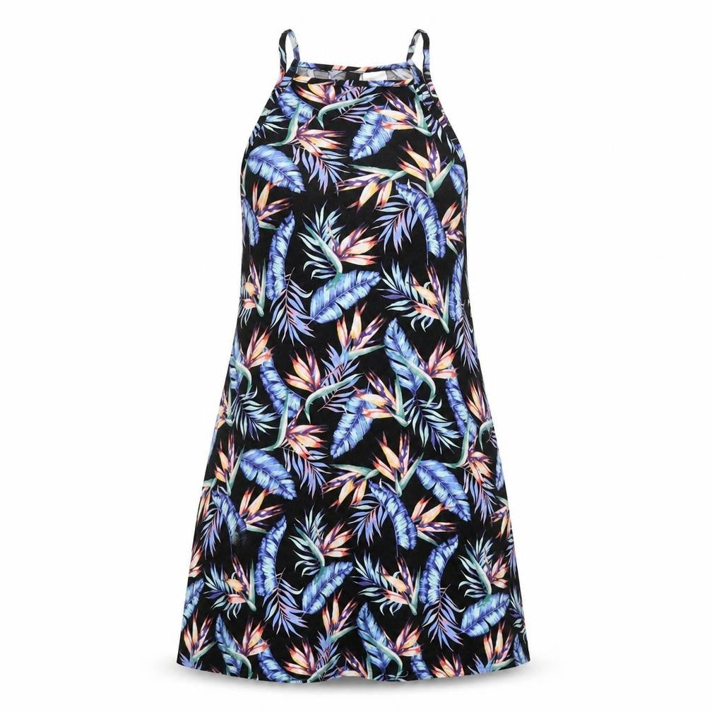 H&M Womens Multicoloured Geometric Viscose Tank Dress Size 6 Square Neck Pullover