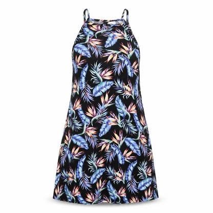 H&M Womens Multicoloured Geometric Viscose Tank Dress Size 6 Square Neck Pullover