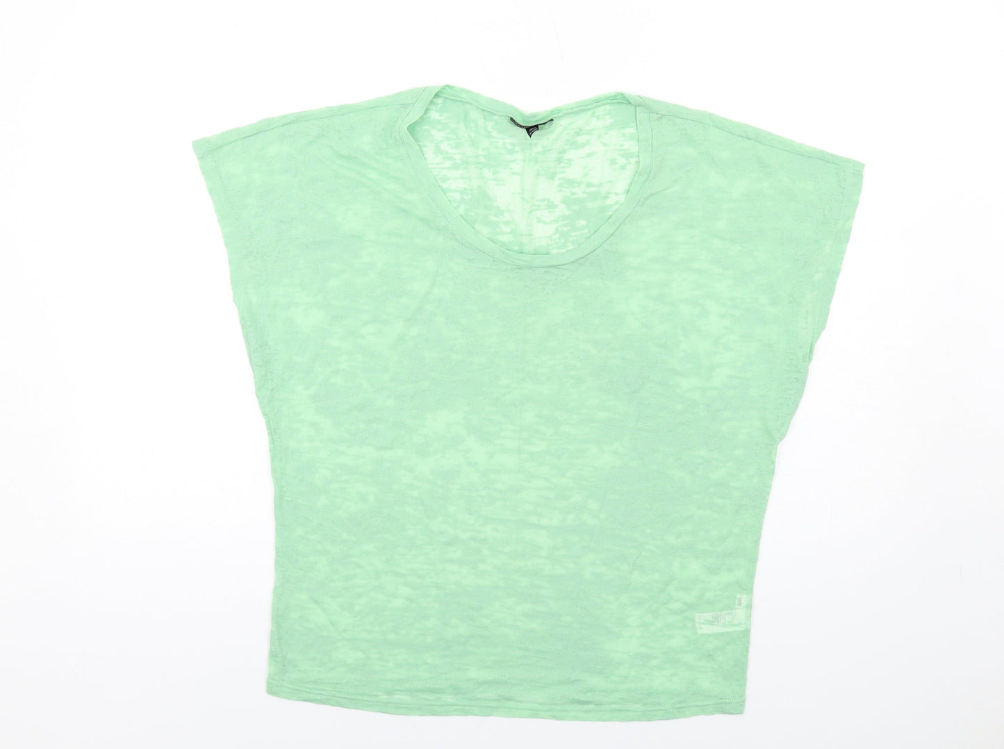 Womens UK Size 8 Topshop Green Basic T-Shirt