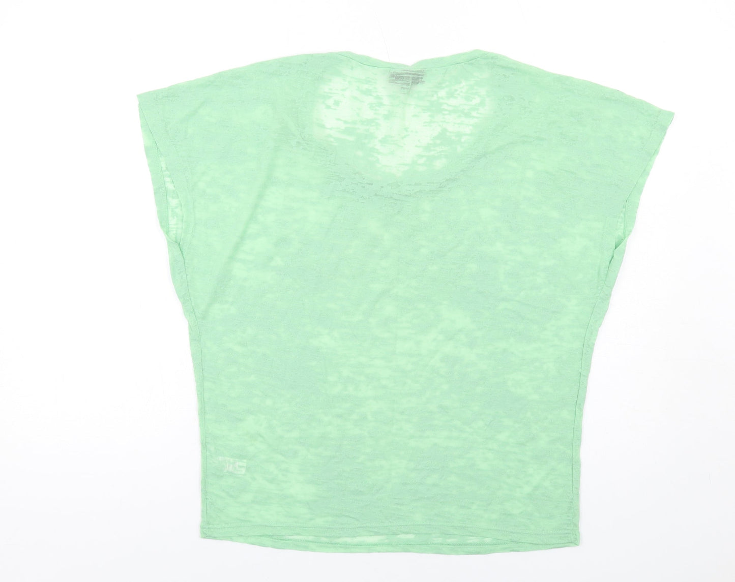 Womens UK Size 8 Topshop Green Basic T-Shirt
