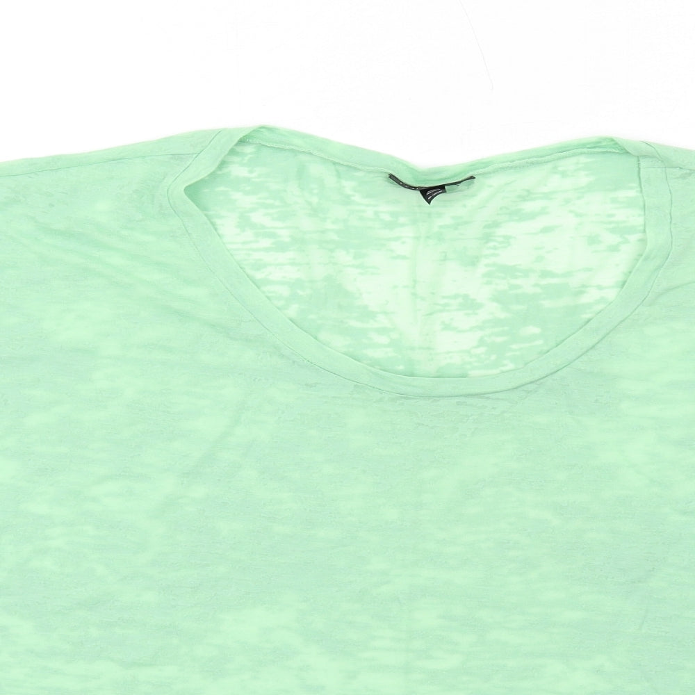 Womens UK Size 8 Topshop Green Basic T-Shirt