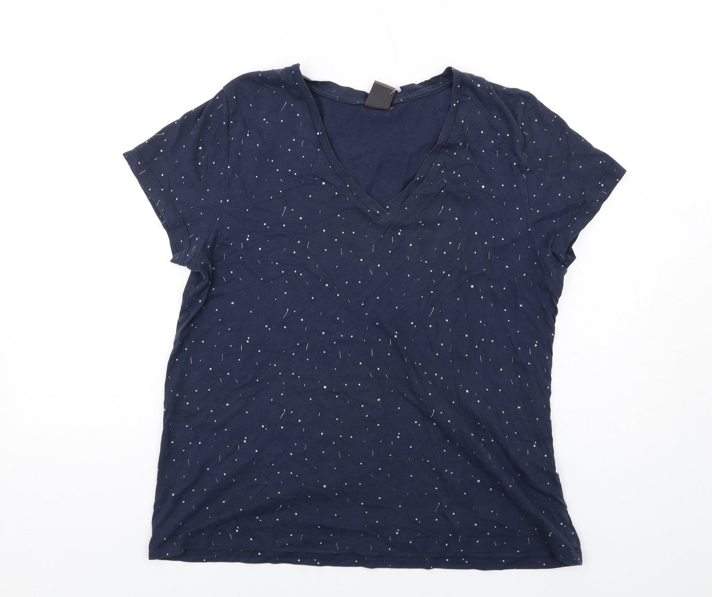 Womens UK Size L ICHI Blue Basic T-Shirt