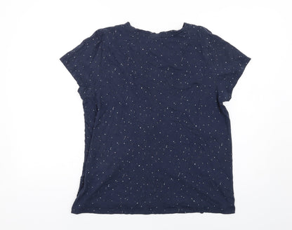 Womens UK Size L ICHI Blue Basic T-Shirt