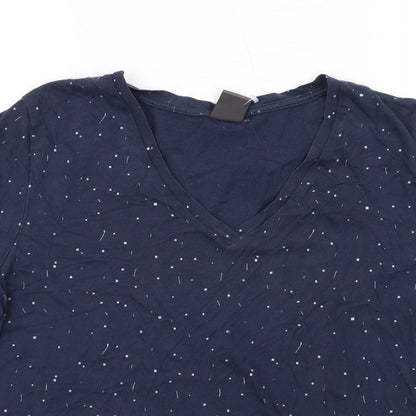 Womens UK Size L ICHI Blue Basic T-Shirt