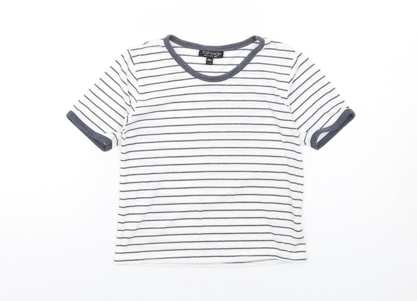 Womens UK Size 6 Topshop White Basic T-Shirt