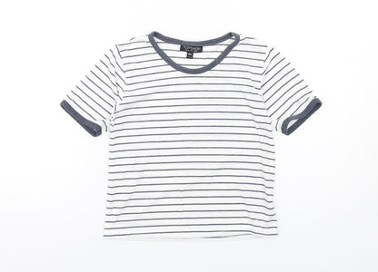 Womens UK Size 6 Topshop White Basic T-Shirt