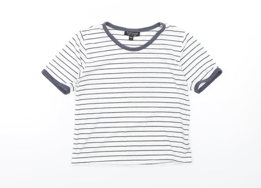 Womens UK Size 6 Topshop White Basic T-Shirt