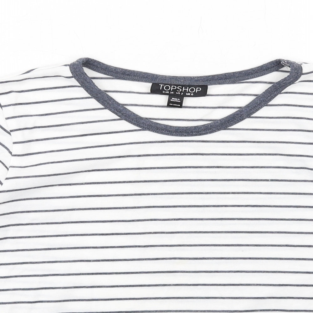 Womens UK Size 6 Topshop White Basic T-Shirt