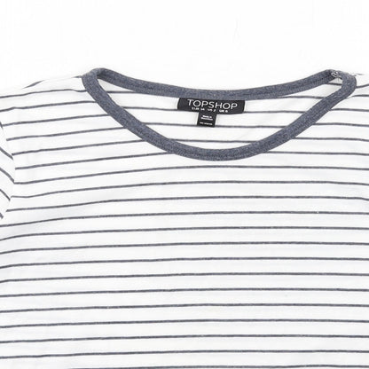 Womens UK Size 6 Topshop White Basic T-Shirt