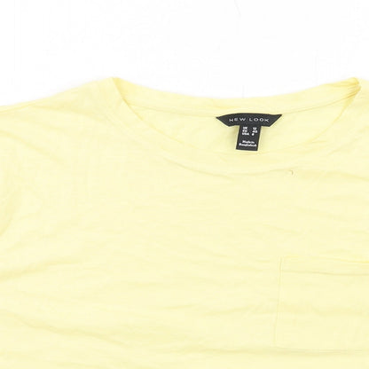 Womens UK Size 12 New Look Yellow Basic T-Shirt