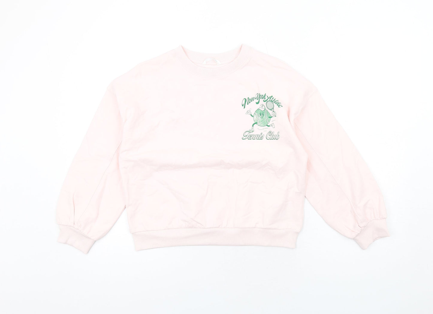 Marks and Spencer Girls Pink Cotton Pullover Sweatshirt Size 10-11 Years Pullover - New York Athletic