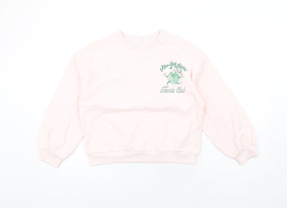Marks and Spencer Girls Pink Cotton Pullover Sweatshirt Size 10-11 Years Pullover - New York Athletic