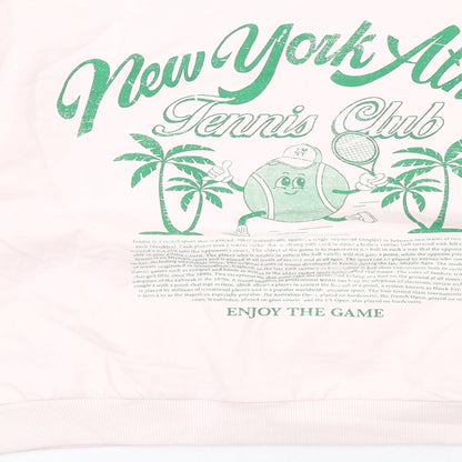 Marks and Spencer Girls Pink Cotton Pullover Sweatshirt Size 10-11 Years Pullover - New York Athletic