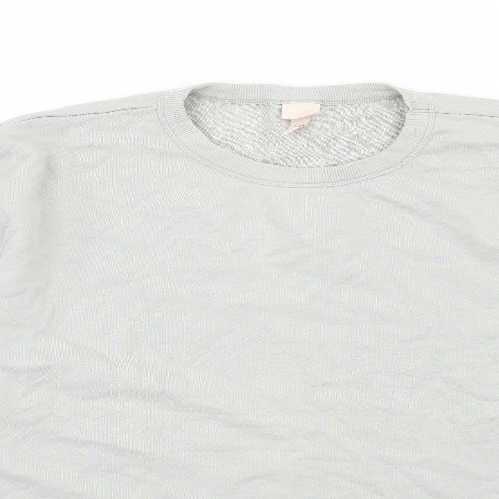 H&M Womens Grey Cotton Pullover Sweatshirt Size L Pullover
