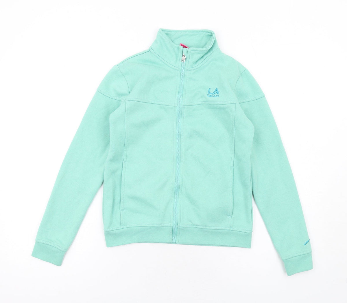 Additional front view of LA Gear girls’ green basic jacket jacket, size 9-10, years zip
