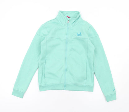 Additional front view of LA Gear girls’ green basic jacket jacket, size 9-10, years zip