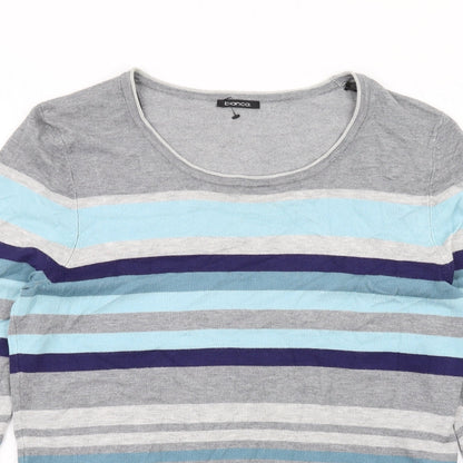 Bianca Womens Multicoloured Round Neck Striped Viscose Pullover Jumper Size 12